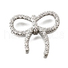 Brass Micro Pave Clear Cubic Zirconia Bowknot Multi-Strand Links KK-V008-27P-1