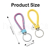 10Pcs 10 Colors PU Leather Knitting Keychains KEYC-YW0001-21-3