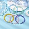 Round Natural Dyed Malaysia Jade Beaded Stretch Bracelets BJEW-JB10670-2