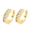 Brass Micro Pave Cubic Zirconia Cuff Earrings EJEW-C104-092G-1