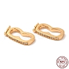Platinum Plated 925 Sterling Silver Rhinestone Twister Clasps STER-N014-18G-3
