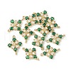 Brass Pave Cubic Zirconia Connector Charms KK-G462-45KCG-01-3
