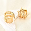 Brass Micro Pave Clear Cubic Zirconia Cuff Earrings EJEW-F370-34G-6