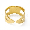 Ion Plating(IP) 304 Stainless Steel Cuff Ring for Women RJEW-C060-09G-3