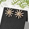 Flower Brass Micro Pave Clear Cubic Zirconia Stud Earrings for Women EJEW-G428-03G-2