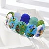Handmade Millefiori Lampwork Beaded Stretch Bracelets for Men Women BJEW-G738-01B-03-3