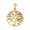 Ion Plating(IP) 304 Stainless Steel Pendants STAS-C103-37G-1