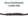 I Love You Morse Code Stretch Bracelets Set BJEW-JB07352-01-9