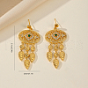 Vintage Oval with Teardrop Brass Cubic Zirconia Dangle Stud Earrings HV6040-1-2