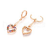 Brass Micro Pave Cubic Zirconia Leverback Earrings EJEW-N058-18B-G-3