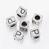 304 Stainless Steel Large Hole Letter European Beads STAS-H428-01AS-P-1