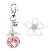 Flower Angel Glass Pearl & Glass Seed Pendant Decorations HJEW-MZ00239-04-1
