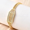 Brass Micro Pave Clear Cubic Zirconia Link Bracelets BJEW-F498-02B-G-1