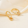 Elegant U-shaped Brass Clear Cubic Zirconia Hoop Earrings VN7337-1-1