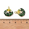 Brass Micro Pave Cubic Zirconia Pendants with Enamel and ABS Imitation Pearl KK-Z114-16G-4