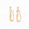 Brass Micro Pave Clear Cubic Zirconia Earring Hooks ZIRC-S068-005-NF-1