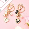 Heart & Bowknot Alloy Enamel Pendant Keychain KEYC-YW00133-01-4