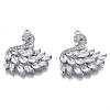 Brass Micro Pave Clear Cubic Zirconia Pendants ZIRC-S069-031P-1