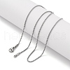 304 Stainless Steel Box Chain Necklaces NJEW-O112-17C-P-1