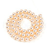 UV Plating Pearlized Glass Pearl Beads Strands GLAA-F128-01B-T8-3
