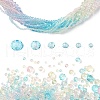 6 Styles Gradient Color Transparent Painted Glass Beads Strands DGLA-YW0001-28U-1