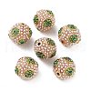 Golden Plated Alloy Rhinestone Beads FIND-E046-14G-03-1