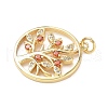 Brass Micro Pave Cubic Zirconia Pendants KK-D357-35G-2
