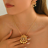 Elegant Middle Eastern Style Brass Micro Pave Cubic Zirconia Earrings & Necklaces Set for Women EM9923-4