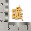Ion Plating(IP) 304 Stainless Steel Charms STAS-I010-01G-B-3