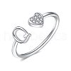 Adjustable Brass Rhinestone Cuff Rings for Women FS-WGEAD33-17-1