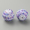 Stripe Pattern Resin Rhinestone Beads RESI-WH0034-20H-2