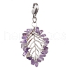 Natural & Synthetic Gemstone Pendant Decorations HJEW-JM01828-02-4