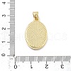 Brass Pave Carved Natural White Shell Religion Oval Pendants KK-D367-04G-B-3