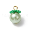 Glass Pearl Pendants PALLOY-MZ00745-01-1