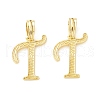 Rack Plating Eco-Friendly Brass Letter Pendants KK-K265-02G-T-1