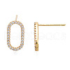 Clear Cubic Zirconia Oval Stud Earrings EJEW-N012-43-3