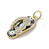 Brass Micro Pave Cubic Zirconia Pendants KK-E092-19G-03-2