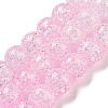 Spray Painted Crackle Glass Beads Strands DGLA-C002-8mm-03-3