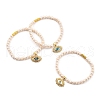 Brass Enamel Charm Bracelets BJEW-JB05381-M-1