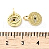 Rack Plating Brass Cubic Zirconia European Dangle Charms KK-K349-25G-3