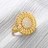 Brass Micro Pave Cubic Zirconia Cuff Rings RJEW-D323-03G-3