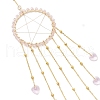 Wire Wrapped Brass Star Hanging Ornaments HJEW-JM02765-03-4