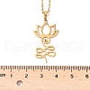 304 Stainless Steel Hollow Cut Yoga Om Lotus Flower Pendant Necklaces NJEW-Z073-02G-02-5