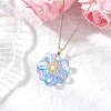 Glass Pendant Necklaces NJEW-MZ00112-04-1