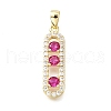 Brass Micro Pave Cubic Zirconia Pendants KK-V011-30G-C-1