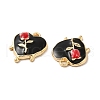 Rack Plating Alloy Enamel Pendants ENAM-O050-05G-A-2