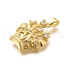 Rack Plating Brass Micro Pave Cubic Zirconia Pendants KK-L226-012G-2