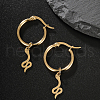Fashionable Retro Casual Snake Stainless Steel Hoop Earrings AH0980-4
