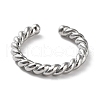 Rack Plating Brass Twist Rope Shape Open Cuff Rings for Women RJEW-Q777-01P-2