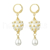 Handmade Glass Seed Beads & ABS Plastic Imitation Pearl Leverback Earrings EJEW-MZ00364-2